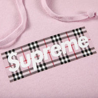 Supreme Burberry Box Logo Hooded Sweatshirt Light Pink