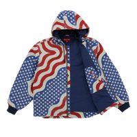 Supreme Flag Quilted Hooded Work Jacket Multicolor