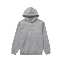 Supreme Burberry Box Logo Hooded Sweatshirt Heather Grey