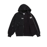 Supreme MM6 Maison Margiela Box Logo Zip Up Hooded Sweatshirt Black